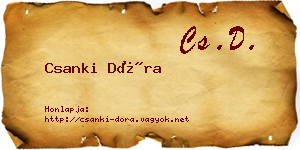 Csanki Dóra névjegykártya